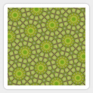 Green Dandelion Looking Shapes Inside Hex Pattern - WelshDesignsTP003 Magnet